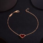 [Eternal Jewelry]HEART CARNELIAN PINK GOLD BRACELET