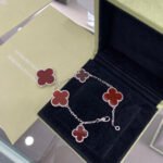 [Eternal Jewelry]CLOVER 5 MOTIFS SIVLER CARNELIAN BRACELET - 图片 4