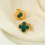 [Eternal Jewelry]CLOVER MEDIUM 1 MOTIFS MALACHITE  EARRINGS - 图片 11