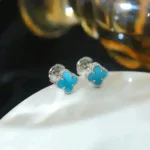 [Eternal Jewelry]CLOVER MINI 9.5MM ONYX STUD EARRINGS SILVER - 图片 3