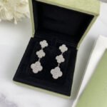 [Eternal Jewelry]CLOVER 3 MOTIF DIAMOND SILVER DROP EARRINGS - 图片 2