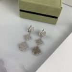 [Eternal Jewelry]CLOVER 3 MOTIF DIAMOND SILVER DROP EARRINGS - 图片 5