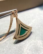 [Eternal Jewelry]DREAM MALACHITE DIAMOND PAVED PINK GOLD NECKLACE - 图片 4