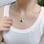 [Eternal Jewelry]DREAM MALACHITE DIAMOND PAVED PINK GOLD NECKLACE - 图片 8