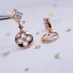 [Eternal Jewelry]STAR AND SUN PINK GOLD MOP DROP EARRINGS - 图片 6