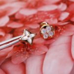 [Eternal Jewelry]STAR AND SUN PINK GOLD MOP STUD EARRINGS - 图片 6