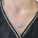 [Eternal Jewelry]POP H SKY BLUE NECKLACE - 图片 2