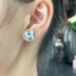 [Eternal Jewelry]POP H SKY BLUE STUD EARRINGS - 图片 2