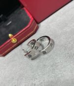 [Eternal Jewelry]LOVE CERAMIC DIAMOND PAVED SILVER EARRINGS - 图片 6