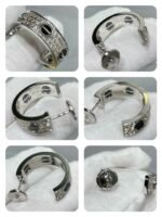 [Eternal Jewelry]LOVE CERAMIC DIAMOND PAVED SILVER EARRINGS - 图片 9