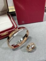 [Eternal Jewelry]LOVE PINK GOLD SILVER DIAMOND DOUBLE RING - 图片 5