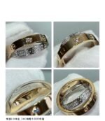 [Eternal Jewelry]LOVE PINK GOLD SILVER DIAMOND DOUBLE RING - 图片 7