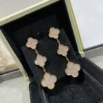 [Eternal Jewelry]CLOVER 3 MOTIFS DIAMOND PAVED ROSE GOLD EARRINGS - 图片 3