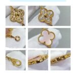 [Eternal Jewelry]CLOVER 5 MOTIF DIAMOND PINK MOP PINK GOLD BRACELET - 图片 4