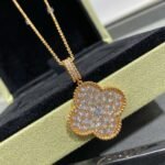 [Eternal Jewelry]CLOVER 25MM LARGE PEDANT DIAMOND PAVED LONG NECKLACE - 图片 3