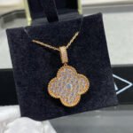 [Eternal Jewelry]CLOVER 25MM LARGE PEDANT DIAMOND PAVED LONG NECKLACE - 图片 4