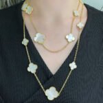 [Eternal Jewelry]CLOVER 16 MOTIF WHITE MOP GOLD NECKLACE - 图片 3