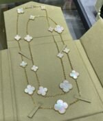 [Eternal Jewelry]CLOVER 16 MOTIF WHITE MOP GOLD NECKLACE - 图片 4