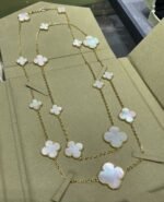 [Eternal Jewelry]CLOVER 16 MOTIF WHITE MOP GOLD NECKLACE - 图片 6