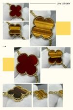 [Eternal Jewelry]CLOVER 16 MOTIF CARNELIAN TIGER EYE ROSE GOLD NECKLACE - 图片 8