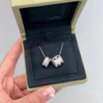 [Eternal Jewelry]PERLEE DOUBLE PENDANT SILVER DIAMOND NECKLACE - 图片 3