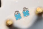 [Eternal Jewelry]CLOVER MINI TURQUOISE SILVER STUD EARRINGS - 图片 3
