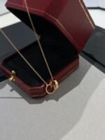 [Eternal Jewelry]LOVE NECKLACE DOUBLE RING PINK GOLD - 图片 2