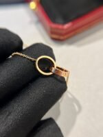 [Eternal Jewelry]LOVE NECKLACE DOUBLE RING PINK GOLD - 图片 3