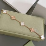 [Eternal Jewelry]CLOVER BRACELET 5 MOTIF WHITE MOP PINK GOLD