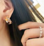 [Eternal Jewelry]BEE LOVE DIAMOND HOOP EARRINGS - 图片 2