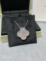 [Eternal Jewelry]CLOVER 25MM LARGE PENDANT DIAMOND PAVED SILVER NECKLACE - 图片 9