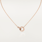 [Eternal Jewelry]LOVE 7.6MM NECKLACE ROSE GOLD AND SILVER  FULL DIAMOND - 图片 2