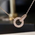 [Eternal Jewelry]LOVE 7.6MM NECKLACE ROSE GOLD AND SILVER  FULL DIAMOND - 图片 5