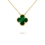 [Eternal Jewelry]CLOVER 15MM MALACHITE SINGLE FLOWER  NECKLACE - 图片 2