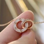 [Eternal Jewelry]LOVE 7.6MM NECKLACE ROSE GOLD AND SILVER  FULL DIAMOND - 图片 6