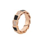 [Eternal Jewelry]SERPENTI RING PINK GOLD BLACK MOP DIAMOND PAVED 4MM - 图片 2