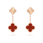 [Eternal Jewelry]CLOVER 2 MOTIF  LASER CARNELIAN EARRINGS - 图片 2