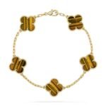 [Eternal Jewelry]CLOVER  5 MOTIFS TIGER EYE BRACELET