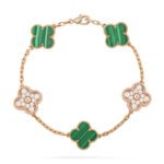 [Eternal Jewelry]CLOVER  5 MOTIF MALACHITE DIAMOND BRACELET - 图片 2