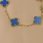 [Eternal Jewelry]CLOVER 5 MOTIFS BLUE AGATE BRACELET - 图片 6