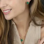 [Eternal Jewelry]CLOVER MINI 9.5MM MALACHITE  EARRINGS - 图片 5