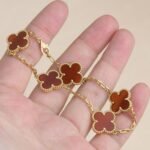 [Eternal Jewelry]CLOVER 5 MOTIFS RED AGATE  BRACELET - 图片 8