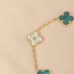 [Eternal Jewelry]CLOVER  5 MOTIF MALACHITE DIAMOND BRACELET - 图片 4