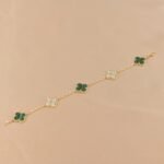 [Eternal Jewelry]CLOVER  5 MOTIF MALACHITE DIAMOND BRACELET - 图片 3