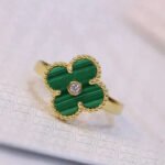 [Eternal Jewelry]CLOVER MALACHITE RING GOLD DIAMOND - 图片 3