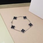 [Eternal Jewelry]CLOVER 5 MOTIF ONYXS  BRACELET SILVER - 图片 2