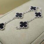 [Eternal Jewelry]CLOVER 5 MOTIF ONYXS  BRACELET SILVER - 图片 5
