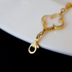 [Eternal Jewelry]CLOVER 5 MOTIF ROCK CRYSTAL PINK GOLD BRACELET - 图片 6