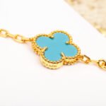[Eternal Jewelry]CLOVER 5 MOTIF TURQUOISE DIAMOND GOLD BRACELET - 图片 4