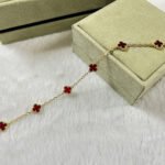 [Eternal Jewelry]CLOVER 6 MOTIF RED AGATE BRACELET - 图片 4